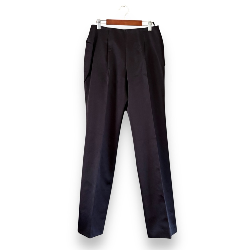 Vintage Claude Montana Paris Purple Wool Silk Blend Straight Leg Pants Size 42